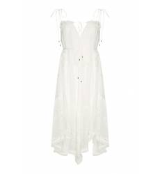 миди-платье Zimmermann Белое платье из вышитого льна