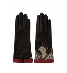 перчатки Gucci Кожаные перчатки с нашивками