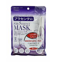 Комплект масок для лица Japan Gals с плацентой Pure 5 Essential, 7 шт