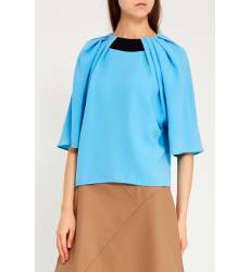 блузка Balenciaga Голубая блузка с широкими рукавами