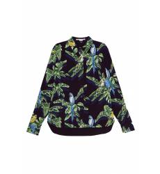 блузка Stella McCartney Шелковая блузка с тропическим принтом