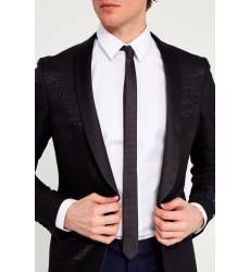галстук Dolce&Gabbana Черный шелковый галстук в горох