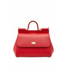 сумка Dolce&Gabbana Красная кожаная сумка Sicily Medium