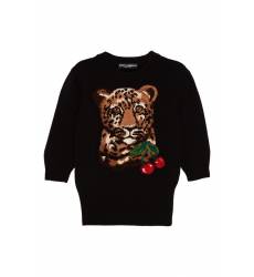 джемпер Dolce&Gabbana Шерстяной джемпер с леопардом