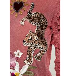 джемпер Dolce&Gabbana Розовый джемпер из люрекса с леопардами
