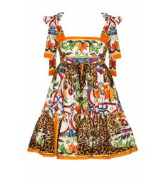 мини-платье Dolce&Gabbana Хлопковое платье с принтом «майолика»