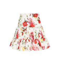 юбка Dolce&Gabbana Хлопковая юбка с цветами