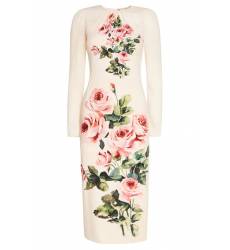 миди-платье Dolce&Gabbana Платье из шелка с розами