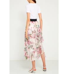 юбка Dolce&Gabbana Шелковая юбка с ярусной бахромой