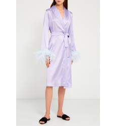 Фиолетовый шелковый халат Фиолетовый шелковый халат