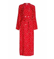 миди-платье P.A.R.O.S.H. Красное платье с принтом