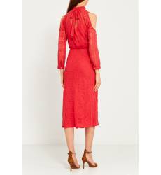 миди-платье Laroom Красное платье из вышитого хлопка