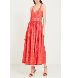 миди-платье Laroom Красный сарафан из вышитого хлопка