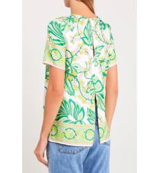 блузка P.A.R.O.S.H. Шелковая блузка с растительным принтом
