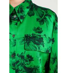 мини-платье No.21 Зеленое платье-рубашка с цветами