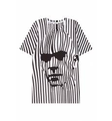 футболка Dirk Bikkembergs Черно-белая футболка с портретным принтом