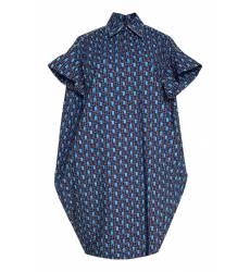 мини-платье Marni Синее платье-рубашка с принтом