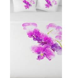 КПБ семейное Ветка орхидеи Сирень Постельное белье с рисунком