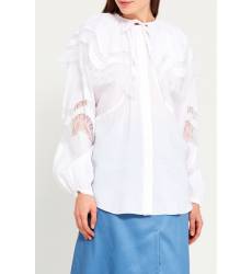блузка Nina Ricci Белая блузка с кружевом