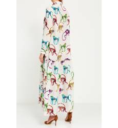 длинное платье Stella Jean Шелковое платье с разноцветным принтом