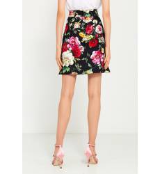 юбка Dolce&Gabbana Хлопковая юбка с цветочным принтом