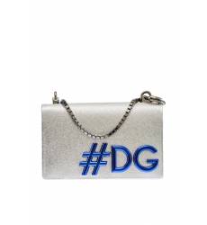 сумка Dolce&Gabbana Серебристая кожаная сумка DG Girls