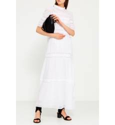 длинное платье Isabel Marant Etoile Белое хлопковое платье с драпировками