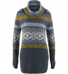 пуловер bonprix Удлиненный пуловер в стиле оверсайз с высоким воро