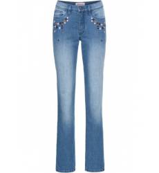 джинсы bonprix Джинсы стрейчевые прямые с вышивкой, cредний рост