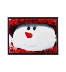 Дверной коврик Снеговик (красный) Дверной коврик Снеговик