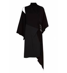миди-платье Balenciaga Черное асимметричное платье