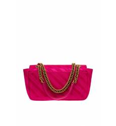 сумка Balenciaga Розовая сатиновая сумка с логотипами BB Round S