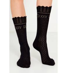 носки Gucci Ажурные носки из хлопка черного цвета
