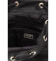 рюкзак Prada Черный текстильный рюкзак с логотипом