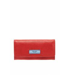 кошелек Prada Красный кожаный кошелек Etiquette