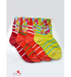 Комплект носков, 4 пары Ecko для мальчика, цвет желтый, оранжевый, красный 42859831