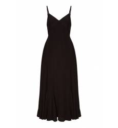 миди-платье Prada Черное шелковое платье-комбинация