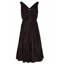 миди-платье Prada Черное платье с плиссировкой
