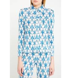 блузка Prada Голубая рубашка с принтом