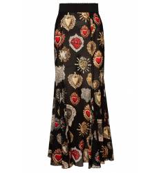 юбка Dolce&Gabbana Юбка-макси с принтом Sacred Heart