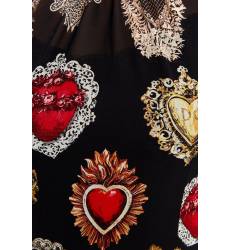 миди-платье Dolce&Gabbana Черное платье с принтом Sacred Heart