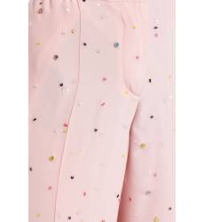 брюки Miu Miu Розовые шелковые брюки с отделкой