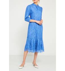 миди-платье Akhmadullina DREAMS Синее кружевное платье с воланом
