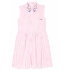 мини-платье Miu Miu Розовое платье с блестящим воротником