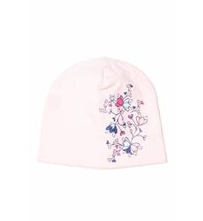 Розовая шапка с цветочным принтом Розовая шапка с цветочным принтом