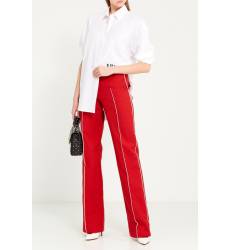 брюки VALENTINO Красные хлопковые брюки с окантовками