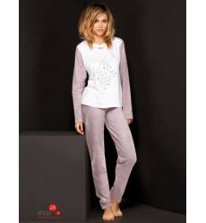 Пижама Jewels Cheek by Lisca, цвет сливочно-белый, серо-розовый 42963136