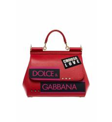 сумка Dolce&Gabbana Красная сумка с аппликацией Sicily