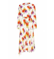 миди-платье MSGM Шелковое платье с акварельными цветами