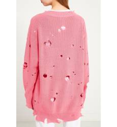 пуловер MSGM Хлопковый пуловер с прорезями